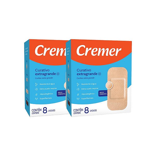 2 Curativo Cremer Extra Grande Bege 8 unidades Cada