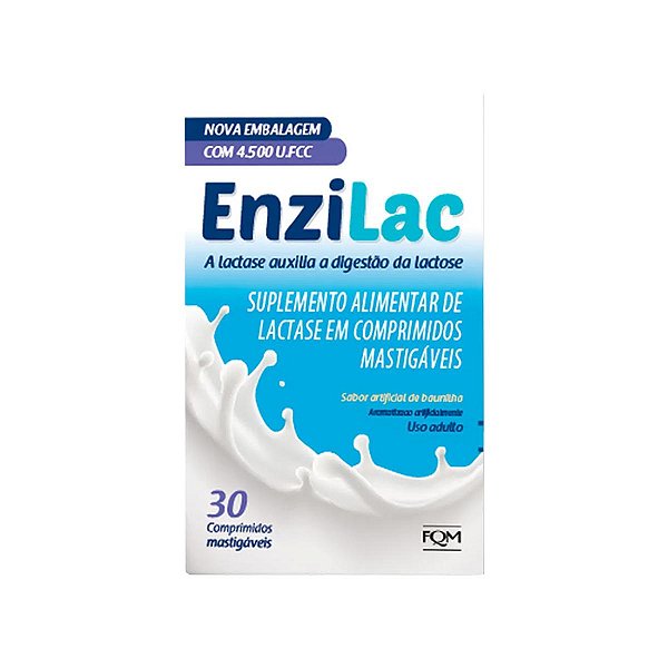 Enzilac 4.500FCC Lactase 30 Comprimidos Mastigáveis