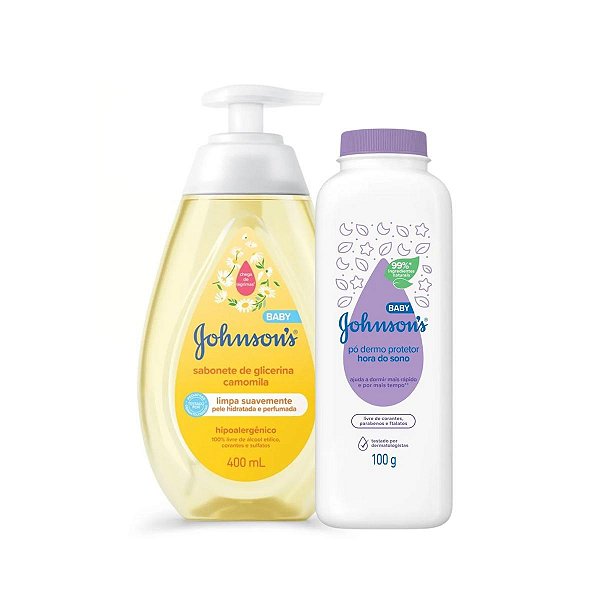 Sabonete Glicerina Camomila e Talco hora do sono Johnson's