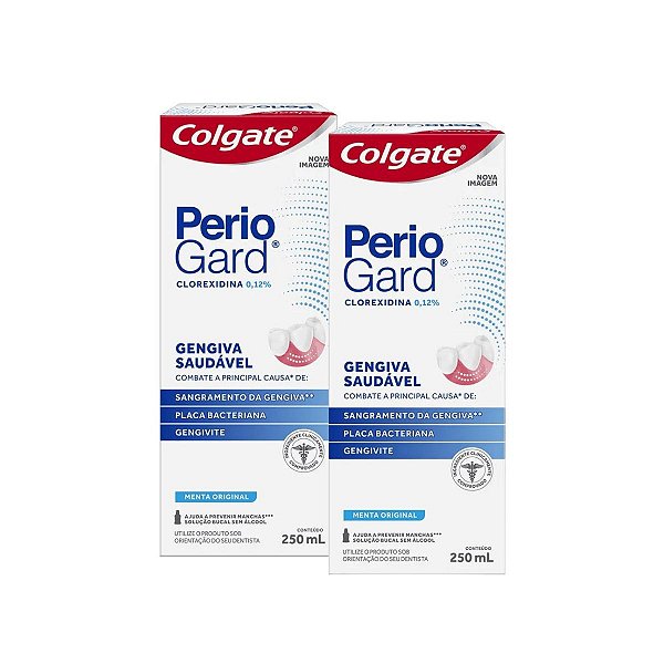 2 Enxaguante Bucal Colgate PerioGard Menta Original 250ml