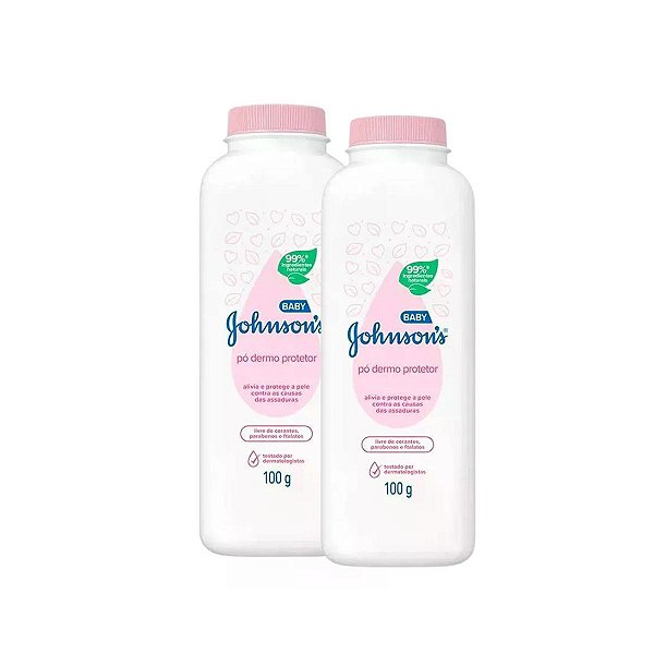 Kit 2 Talco Pó Dermo Protetor Johnson's Baby 100g