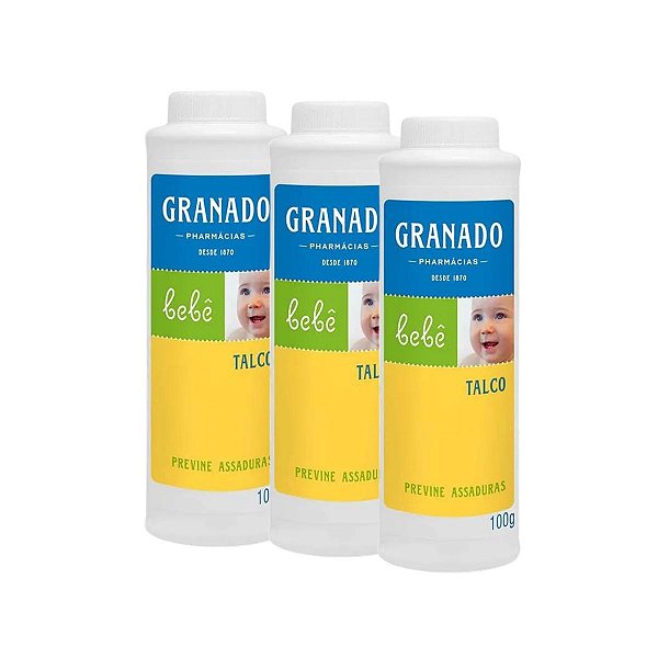 Kit 3 Talco Para Bebê Previne Assaduras 100g Granado