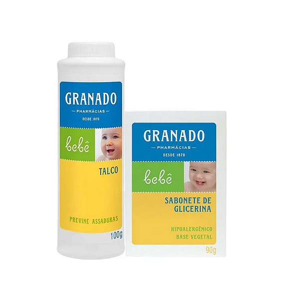 Kit Sabonete Barra Glicerina 90g e Talco 100g Granado