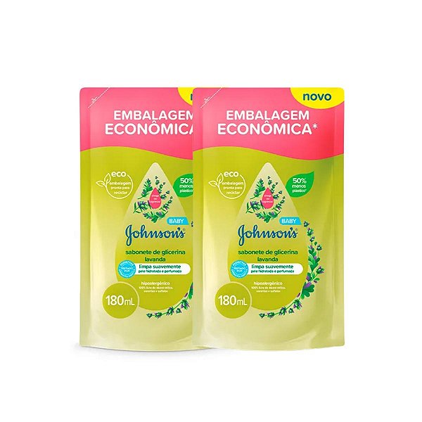 Kit 2 Sabonete Líquido Johnson'S Baby Lavanda Refil 180ml