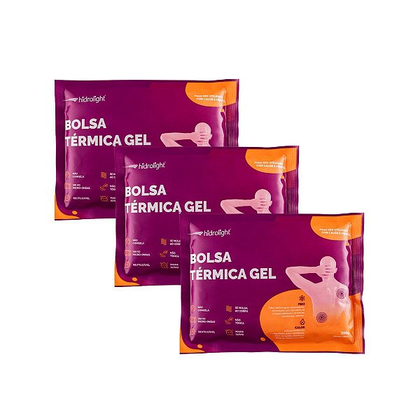 3 Bolsa Gel Térmica compressa Dores 200g Quente e Frio