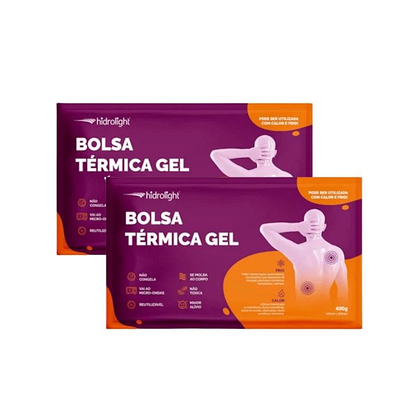 2 Bolsa Gel Térmica compressa Dores 400g Quente e Frio
