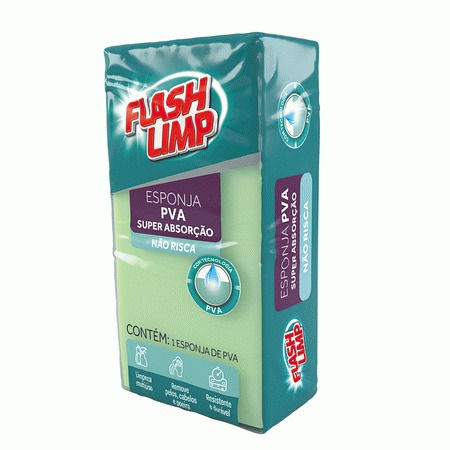 Esponja PVA Super Absorção Não Risca Flash Limp