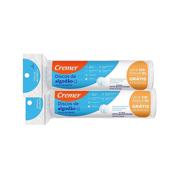 Algodão Cremer Face Lisa Disco - Embalagem com 200 Unidades