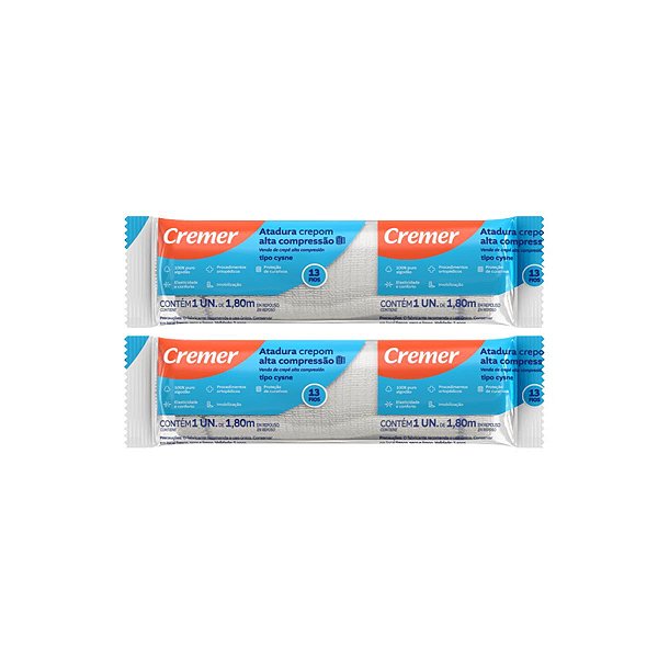 2 Atadura de Crepom Tipo Cysne 10cm x 1,8m 13 Fios Cremer