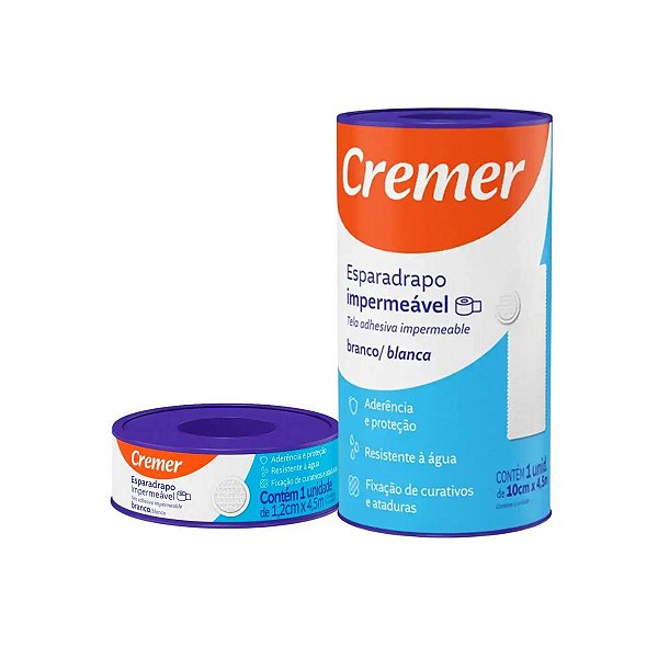 Kit Esparadrapo Impermeável 1,2cm e 10cm Cremer
