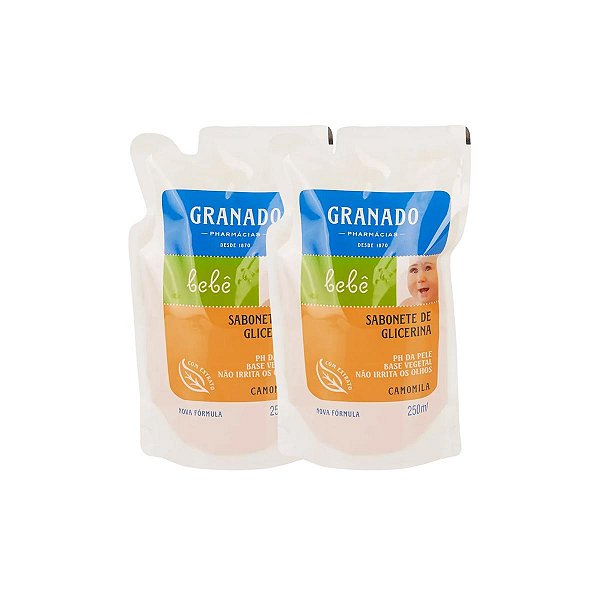 2 Refil Sabonete Glicerina Bebê Camomila 250ml Granado