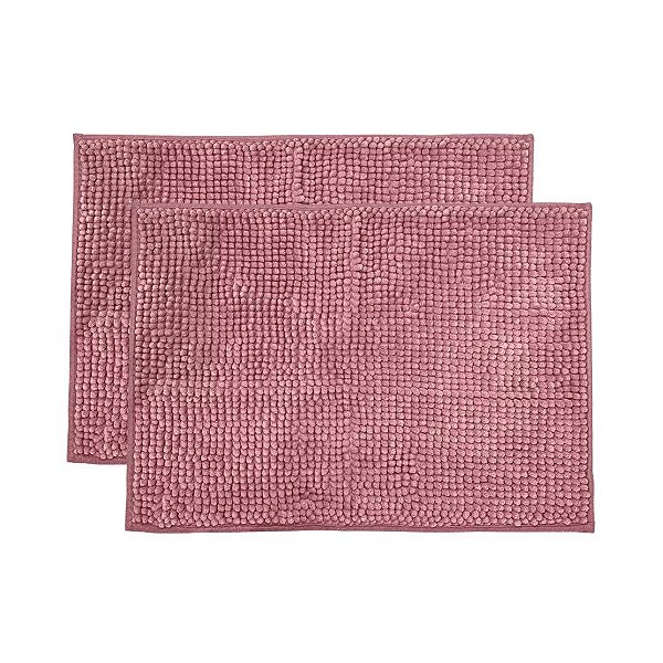 2 Tapete para banheiro Antiderrapante bolinha microfibra