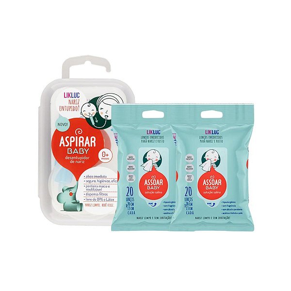 Kit Resfriado: 1 Aspirar Baby e 2 Lenço Assoar Baby