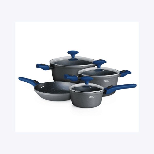 Conjunto De Panelas Colorstone 4 Peças Smart Click Euro Home