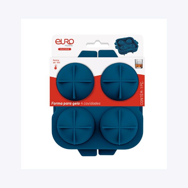 Forma De Silicone Para Gelos Esfera 4 Gelos Euro Home