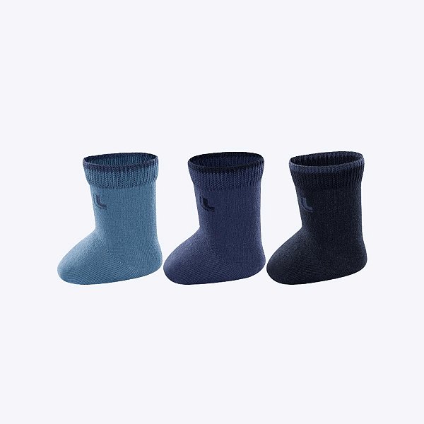 Kit 3 Pares de Meia Cano 5cm Infantil Baby Lupo