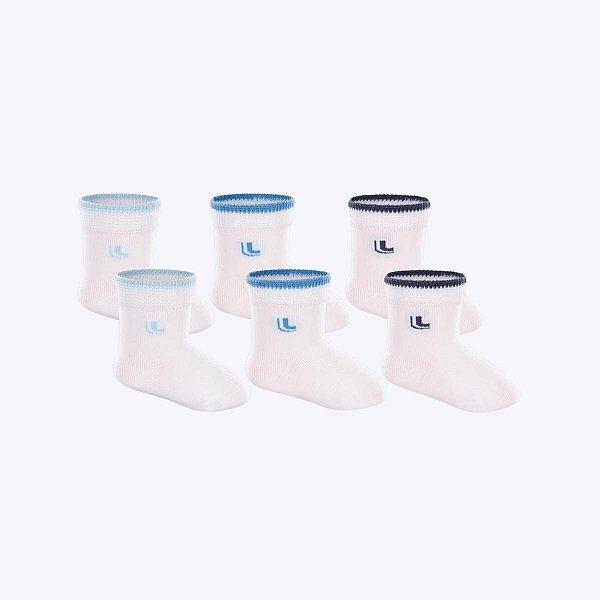Kit 6 Pares de Meia Cano 5cm Infantil Baby Lupo
