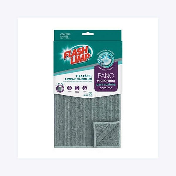 Pano Microfibra Para Cozinha Com Imã 38 x 63cm Flash Limp