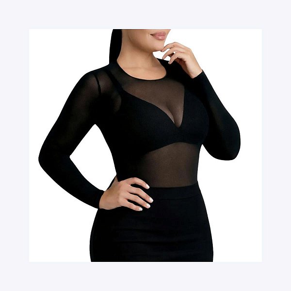 Camisete Manga Longa Plus Size Segunda Pele Fio 40 Selene