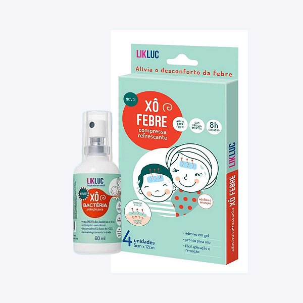 Kit Likluc Xô Febre E Xô Bactéria Higienizador Antisséptico