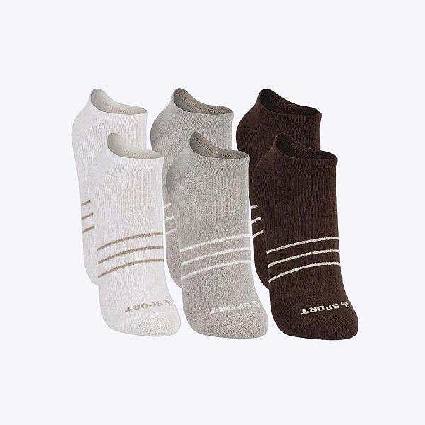 Kit 6 Pares De Meia Sapatilha Sport Lupo