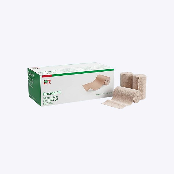 Kit 10 Atadura Curta Elastica Rosidal K 10cmx5m LR
