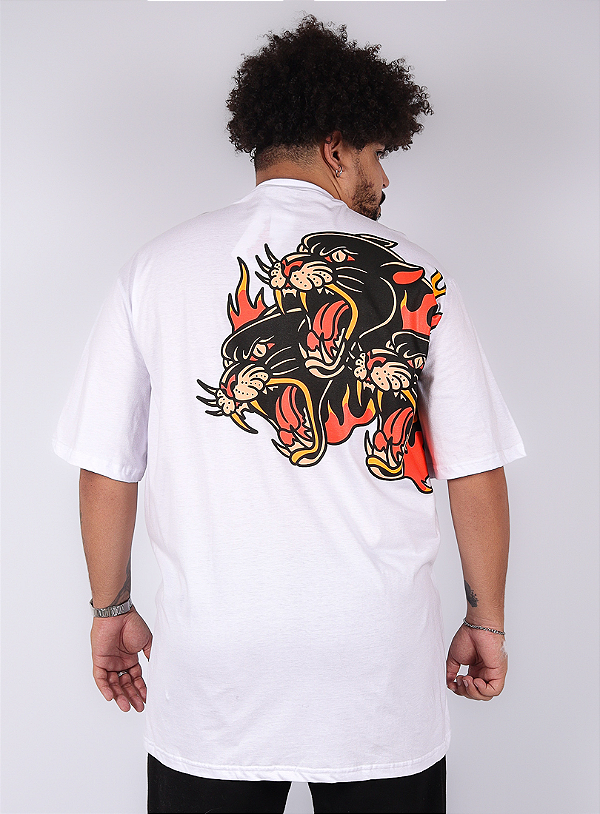 Camiseta Chronic Plus Size - Pantera - Branco