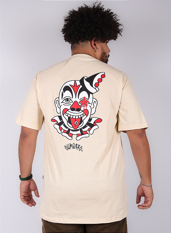 Camiseta Chronic Plus Size - Ngm Guenta Palhaço - Bege