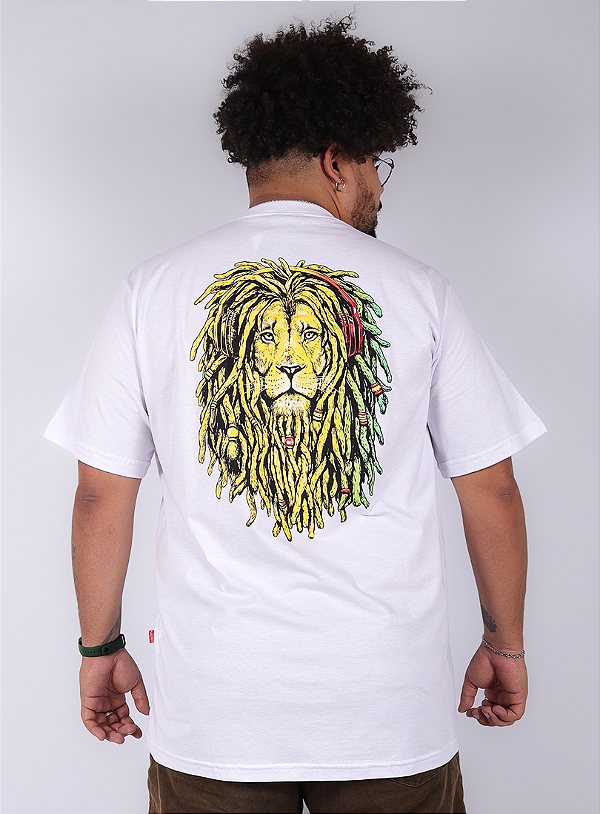 Camiseta Chronic Plus Size - 420 Leão - Branco