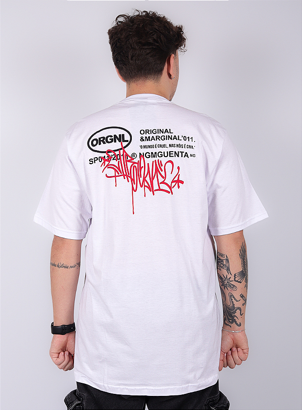 Camiseta Chronic - O Mundo é Cruel, Mas Nóis é Cria - Branco