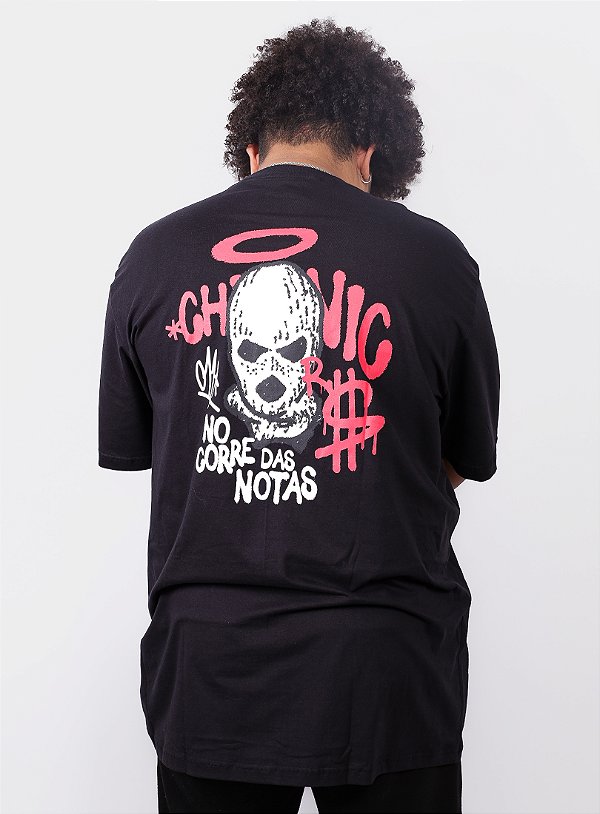 Camiseta Chronic Plus Size -  No Corre Das Notas - Preto