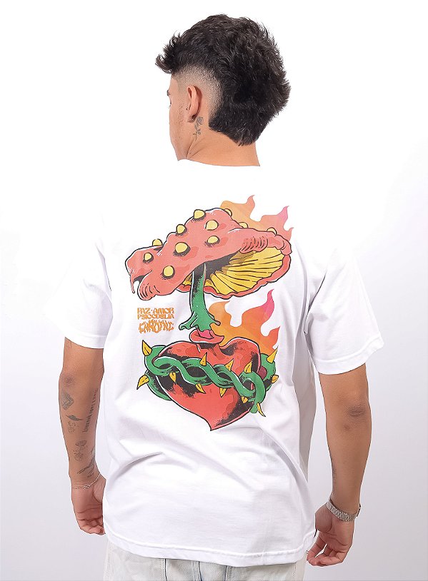 Camiseta Chronic - Cogumelos - Branco