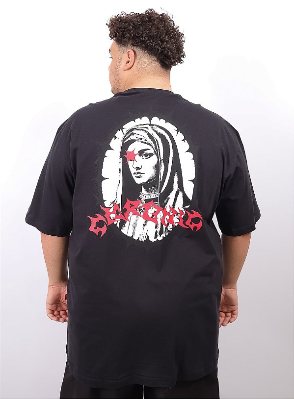 Camiseta Chronic Plus Size - Santa - Preto