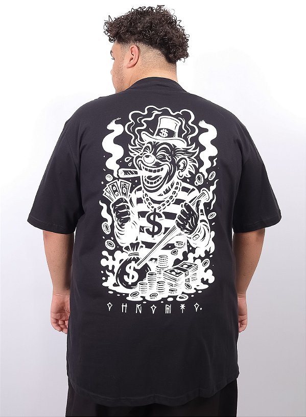 Camiseta Chronic Plus Size - O Sorriso do Palhaço - Preto
