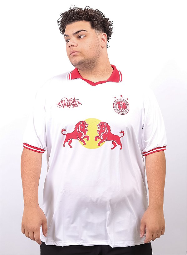 Camisa De Time Plus Size Chronic - Red Bull - Branco