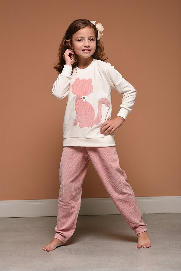 Pijama Longo Plush Gato INFANTIL