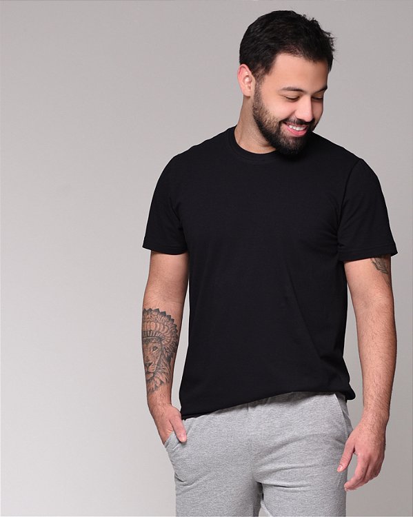 Camiseta Masculina Manga Curta em Algodão Branco