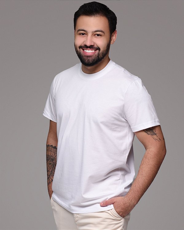 Camiseta Básica Masculina Curta Branca