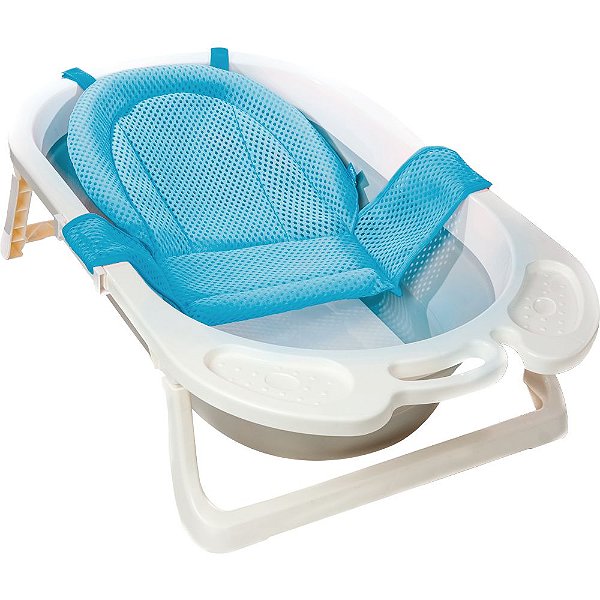 Rede De Proteção Buba Banheira Bebê Apoio Segurança Azul