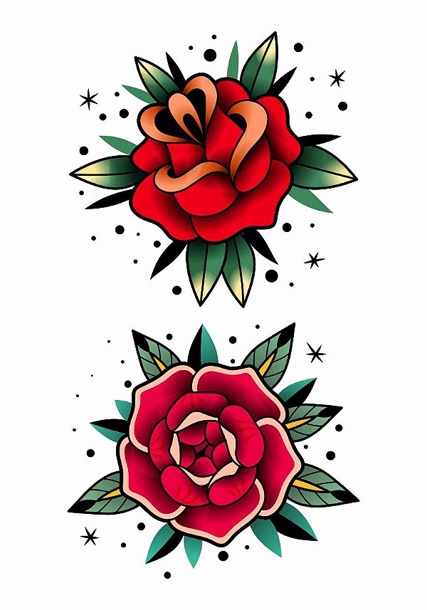 Tatuagem Temporária | Colorida | Rosas Vintage