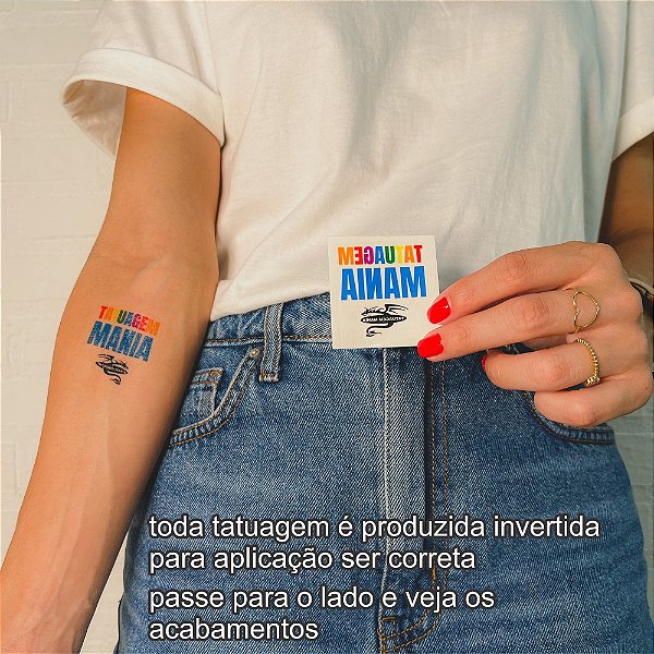 Tatuagem personalizada (5x5 cm, arte com 4x4 cm)