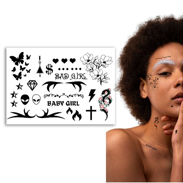 Tatuagem Temporária Makeup Bad Girl | Fantasia