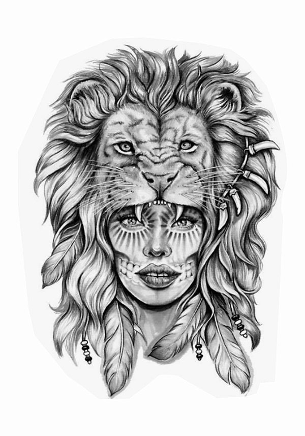 Tatuagem Temporária | TRIBAL | Índia e Leão