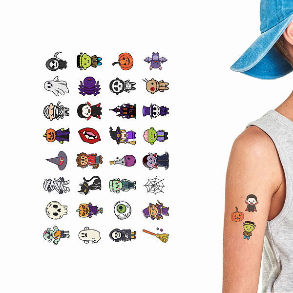 Tatuagem Temporária Infantil Halloween Divertido | Kit Festa 32-079