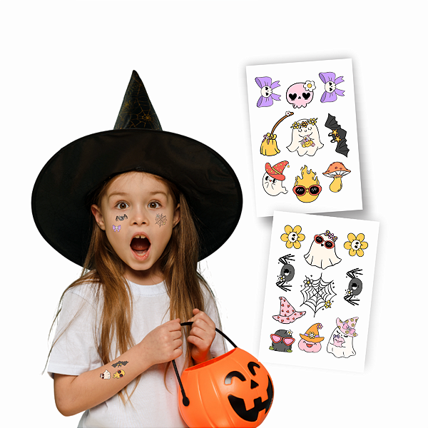 Tatuagem Temporária Infantil Banca Halloween | Bruxinha