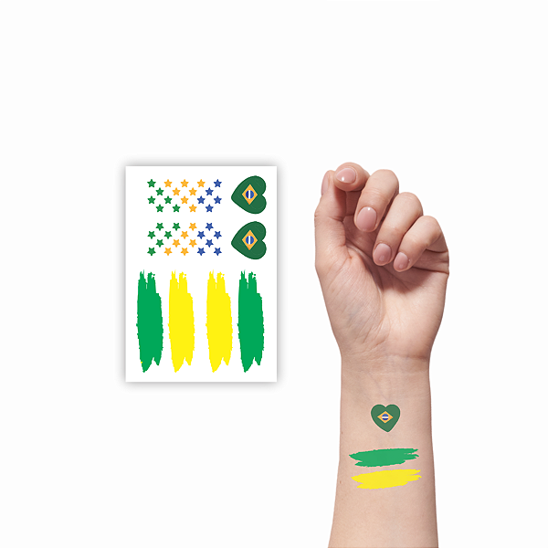 Tatuagem Temporária Torcida Copa Banca | Brasil