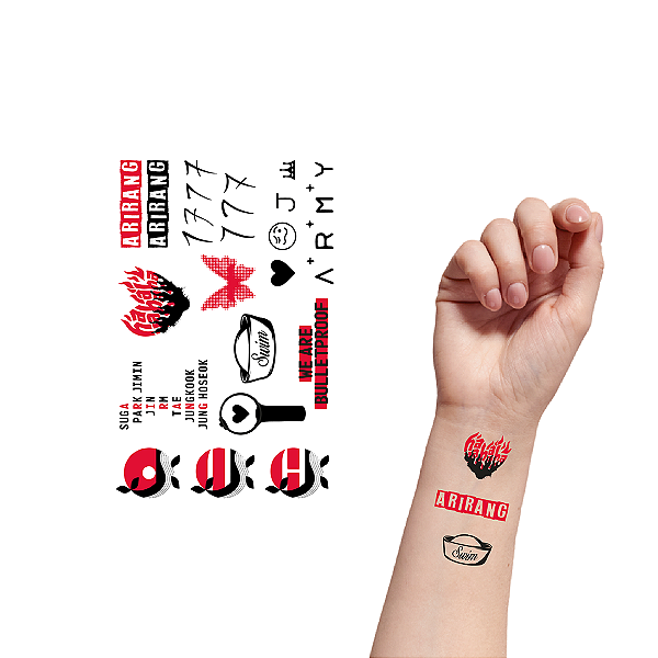 Tatuagem Temporária Grupo Coreano K-Pop BT7