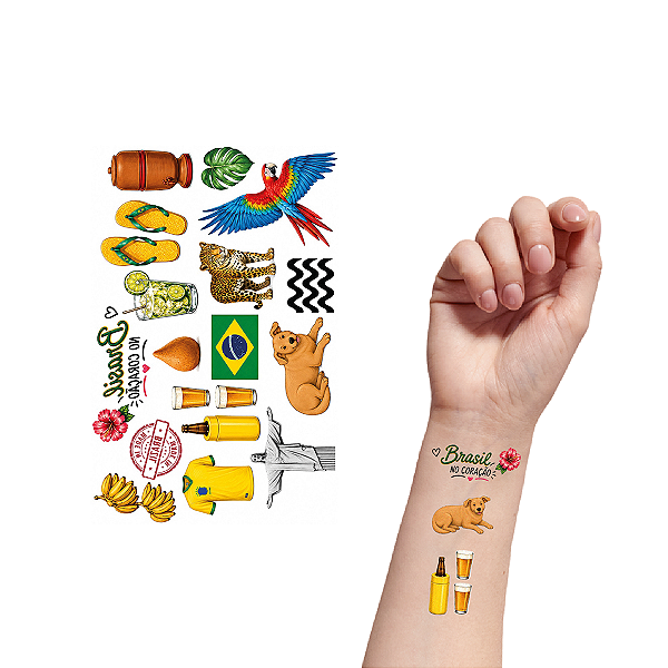 Tatuagem Temporária Torcida Copa do Mundo Futebol | BrasilCore