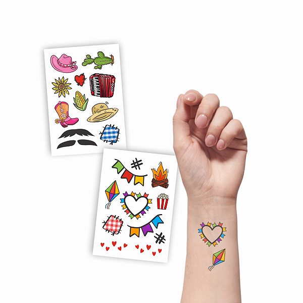 Tatuagem Temporária Infantil Festa Junina | Moda Caipira