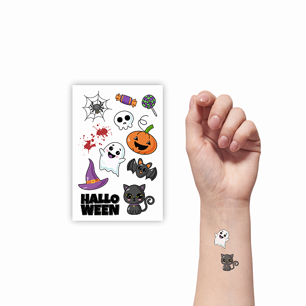 Tatuagem Temporária Infantil Banca Mini Halloween